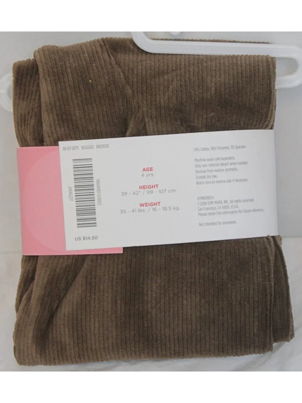 2008 Gymboree Sweeter Than Chocolate Leggings sz 4 Velour Corduroy Brown